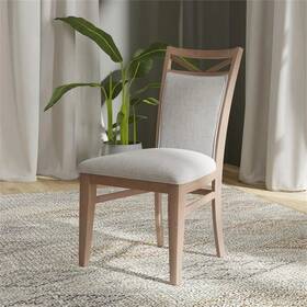 Parker House Dame2218 Americana Dining Chairs Set Of 2 Ivory Fabric Brown Wood New 39.5 Inch H