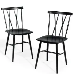 Uw59475a27138 Patiojoy Set Of 2 Tolix Metal Dining Chairs Armless Cross Back Kitchen Bistro Caf Indoor