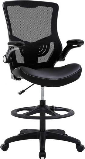 Paylesshere 195030089443 Drafting Chair Ergonomic Tall Office Standing 24 Inch D X 25 W 53 H Black