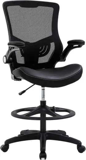Paylesshere 195030089443 Drafting Chair Ergonomic Tall Office Standing 24 Inch D X 25 W 53 H Black