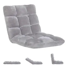 Bf-193d-grey Paylesshere Floor Chair Multi-angle Adjustable Back Support With Skin Friendly Coral Velv