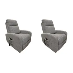 Pemberly Row 198508378629 Set Of 2 Contemporary Polyurethane Power Lift Recliner In Gray