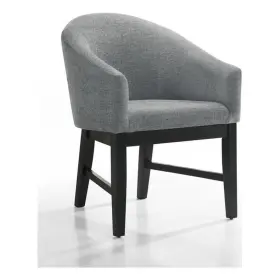 Pemberly Row 198508648623 Set Of 6 Gray Fabric Barrel Dining Chairs With Black Finish Legs