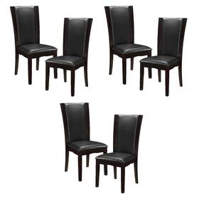 Pemberly Row 198508710825 Wood And Faux Leather Dining Room Side Chair In Espresso Set Of 6