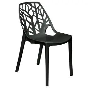 Pr-4753-1962328 Pemberly Row Modern Plastic Dining Side Chair In Solid Black