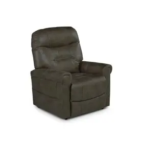 Pr-4753-2013464 Pemberly Row Walnut Brown Faux Leather Power Lift Chair With Heat And Massage