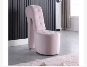 Pr-4753-2155165 Pemberly Row Contemporary 19 Inch Velvet High Heel Shoe Chair In Pink