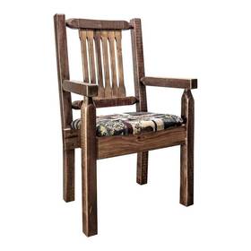 Pemberly Row Pr-4753-2166046 Modern Transitional Wood Captains Chair In Brown
