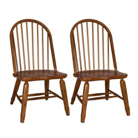 Pr-4753-2215361 Pemberly Row Medium Brown Bow Back Side Chair - Oak-set Of 2