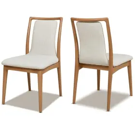 Pr-4753-2520704 Pemberly Row Upholstered Light Brown Wood Dining Chair Set Of 2 White Pepper