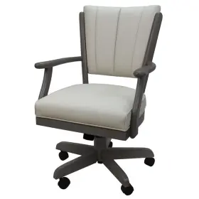 Pr-4753-2525364 Pemberly Row Caster Solid Wood Dining Chair In Ocean Beige Vinyl With Dark Grey Pr-4753-2525364 Pemberly Row Caster Solid Wood Dining Chair In Ocean Beige Vinyl With Dark Grey