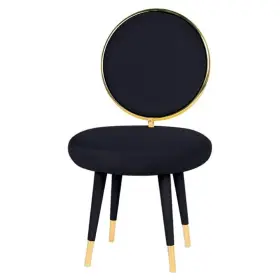 Pr-4753-2594598 Pemberly Row Velvet And Metal Upholstered Accent Chair In Black Set Of 2