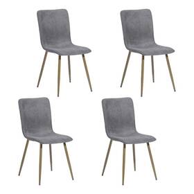Pemberly Row Pr-4753-2606630 18.9 Inch Fabric And Metal Dining Chairs In Gray Set Of 4