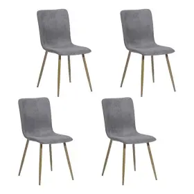 Pr-4753-2606630 Pemberly Row 18.9 Inch Fabric And Metal Dining Chairs In Gray Set Of 4