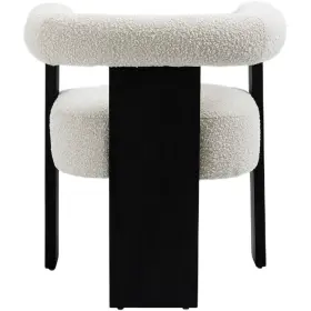 Pr-4753-2626670 Pemberly Row Dining Chair In Cream With Soild Wood Black Legs