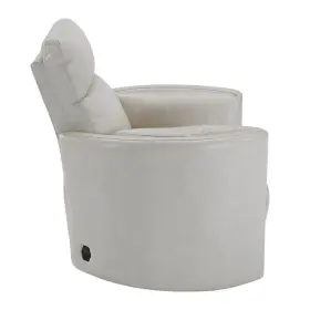 Pr-4753-2634170 Pemberly Row Leather Power Cordless Swivel Glider Recliner In Ivory
