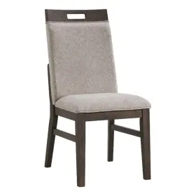 Pr-4753-2668995 Pemberly Row Transitional Wood Upholstered Chair In Brown Set Of 2