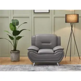 Pr-4753-2750683 Pemberly Row Faux Leather Upholstered Modern Chair In Gray