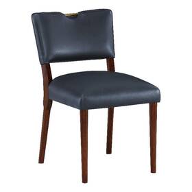 Pemberly Row Pr-4753-2758595 Midnight Blue Faux Leather Dining Chair - Set Of 2