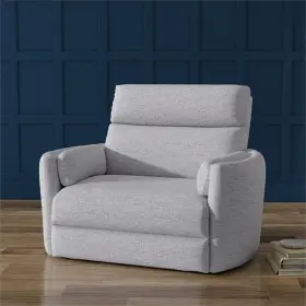 Pr-4753-2824478 Pemberly Row Modern Xl Fabric Power Glider Recliner In Mineral Gray