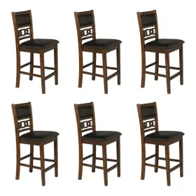 Pr-4753-2844249 Pemberly Row Contemporary Solid Wood Counter Chair In Brown Set Of 6
