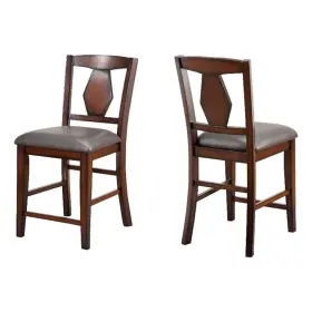 Pr-4753-2845271 Pemberly Row Polyurethane Diamond Back Pub Chair In Tobacco Set Of 2