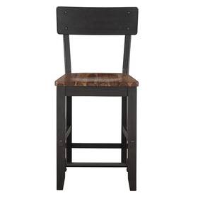 Pemberly Row Pr-4753-2852734 Rubberwood/iron Counter Chair In Black Set Of 2
