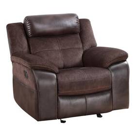 Pemberly Row Pr-4753-2852790 Transitional Polyester Upholstered Reclining Chair In Brown