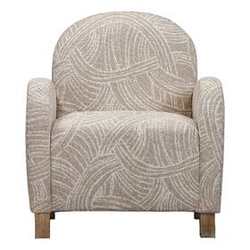 Pemberly Row Pr-4753-2857920 Curved Upholstered Accent Chair In Khaki Natural