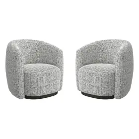 Pr-4753-2881544 Pemberly Row Contemporary Nightshade Swivel Accent Chair Two Pack