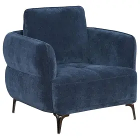 Pr-4753-2896293 Pemberly Row Chenille Fabric Upholstered Modern Track Arm Chair In Blue