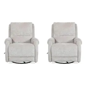 Pr-4753-2902953 Pemberly Row Ecru Mist Manual Swivel Glider Recliner Two Pack