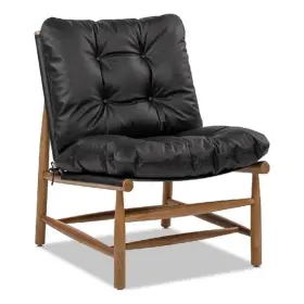 Pr-4753-2906764 Pemberly Row 26.5 Inch Mid-century Modern Leather Accent Chair In Black