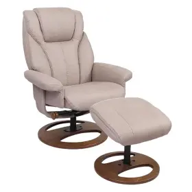 Pr-4753-2928032 Pemberly Row Ergonomics Swivel Recliner With Matching Ottoman In Taupe