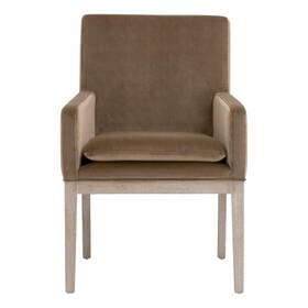 Pemberly Row Pr-4753-2934404 Velvet Arm Chair 24 Inch X 34 In Brown With Oak Base