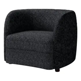 Pr-4753-2995389 Pemberly Row 37 Inch Accent Chair Plush Black Boucle Curved Kidney Shape