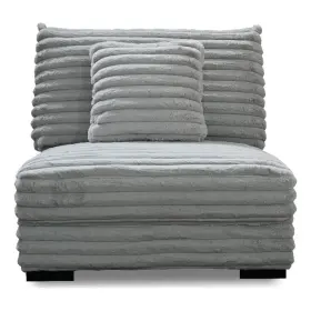 Pr-4753-3012370 Pemberly Row Armless Accent Chair In Gray Polyester Corduroy Soft Cushioned