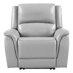 Pr-4753-3012573 Pemberly Row Faux Leather Contemporary Power Recliner In Gray