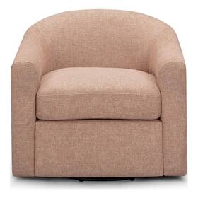 Pemberly Row Pr-4753-3023564 Contemporary Accent Blush Basketweave Swivel Chair