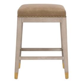 Pemberly Row Pr-4753-3023824 Upholstered Counter Stool 20.5 Inch X 27 In Natural Gray Ash