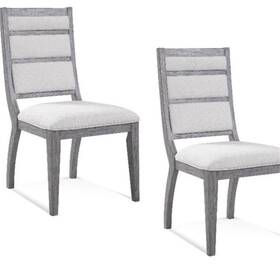 Pemberly Row Pr-4753-3029017 Glam Upholstered Dining Chair Set Of 2 In Platinum