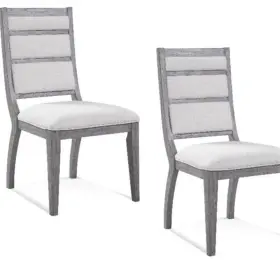 Pr-4753-3029017 Pemberly Row Glam Upholstered Dining Chair Set Of 2 In Platinum
