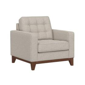 Pemberly Row Pr-4753-3168463 38 Inch Accent Chair With Pocketed Coil Cushion And Flax Upholstery - Beige