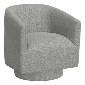 Pemberly Row Pr-4753-3168470 29 Inch Barrel Swivel Accent Chair With Sinuous Springs In Gray