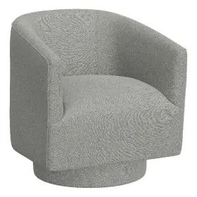 Pr-4753-3168470 Pemberly Row 29 Inch Barrel Swivel Accent Chair With Sinuous Springs In Gray