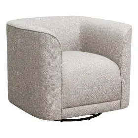 Pr-4753-3168526 Pemberly Row 33 Inch Solid Wood Swivel Accent Chair With Pocketed Coils - Sand Beige