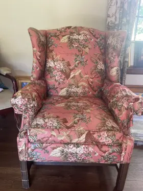 Chs0799-brd Pennsylvania House Rolled Arm Wingback Chair Wood