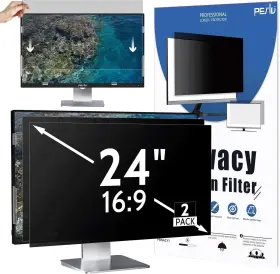Pes-2p Peslv 2-pack 24 Inch Privacy Screen For Computer Monitor 16 9 Aspect Ratio Eye Anti