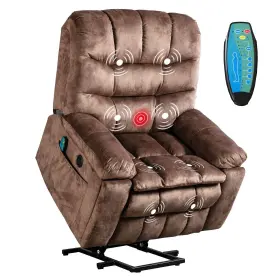 Phoenix Home 313520328167 Large Power Lift Recliner With Massage And Heat For Elderly Heavy Duty Saf