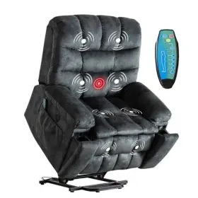 Phoenix Home 313520331525 Large Power Lift Recliner With Massage And Heat For Elderly Heavy Duty Saf